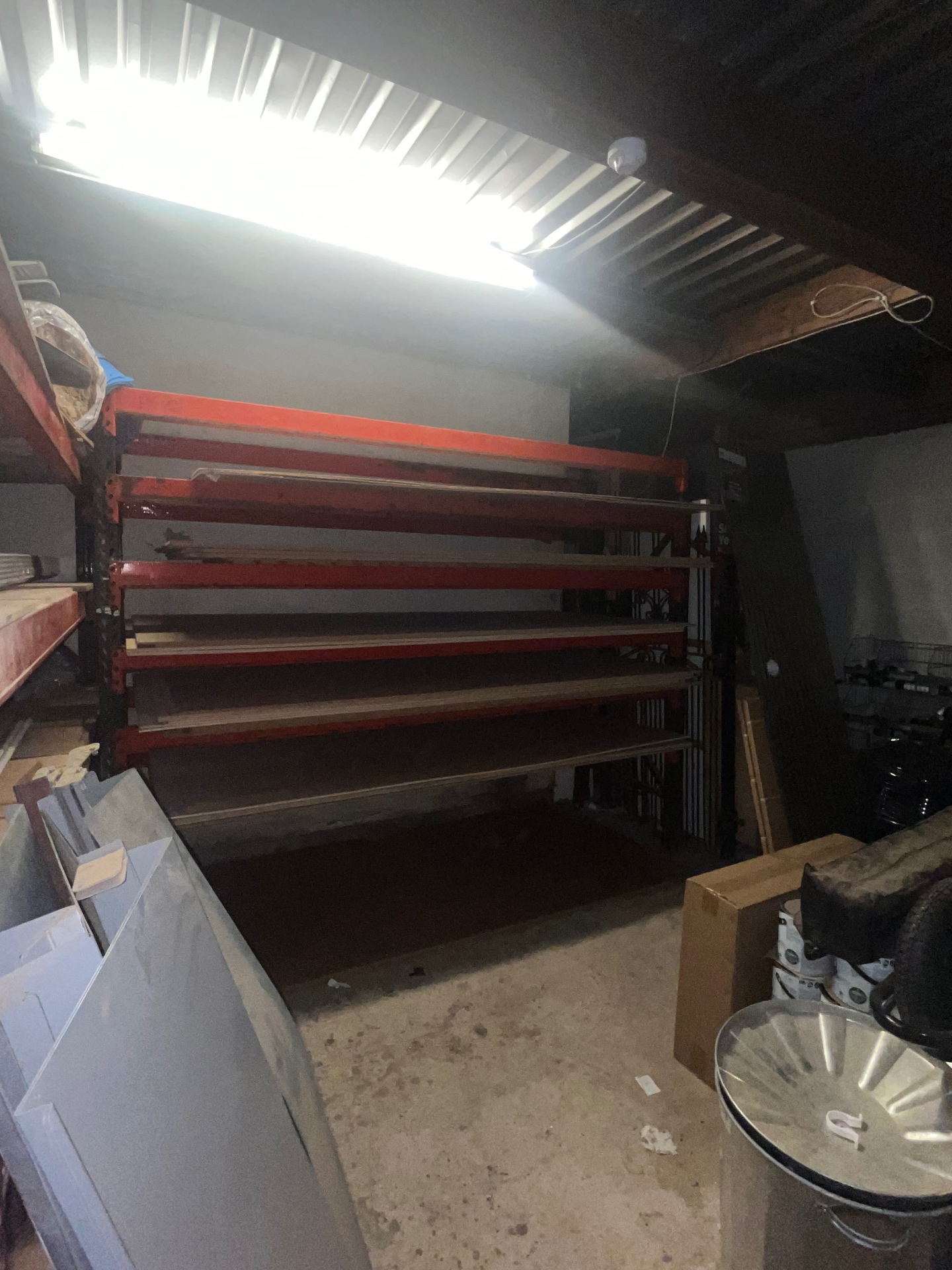 County DIY plywood and sheet material stored on racking